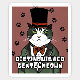 Cat Aristocrat Disctinguished gentelmeown Sticker